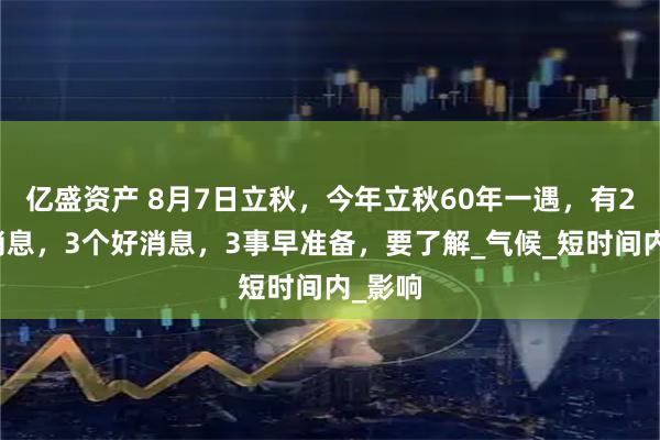亿盛资产 8月7日立秋，今年立秋60年一遇，有2个坏消息，3个好消息，3事早准备，要了解_气候_短时间内_影响
